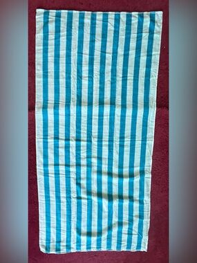 Sun Squad Blue and Teal Striped Beach Towel